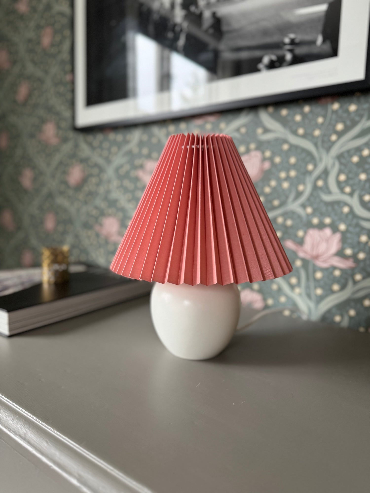 Plisserad lampskärm - Rosa - 23 cm