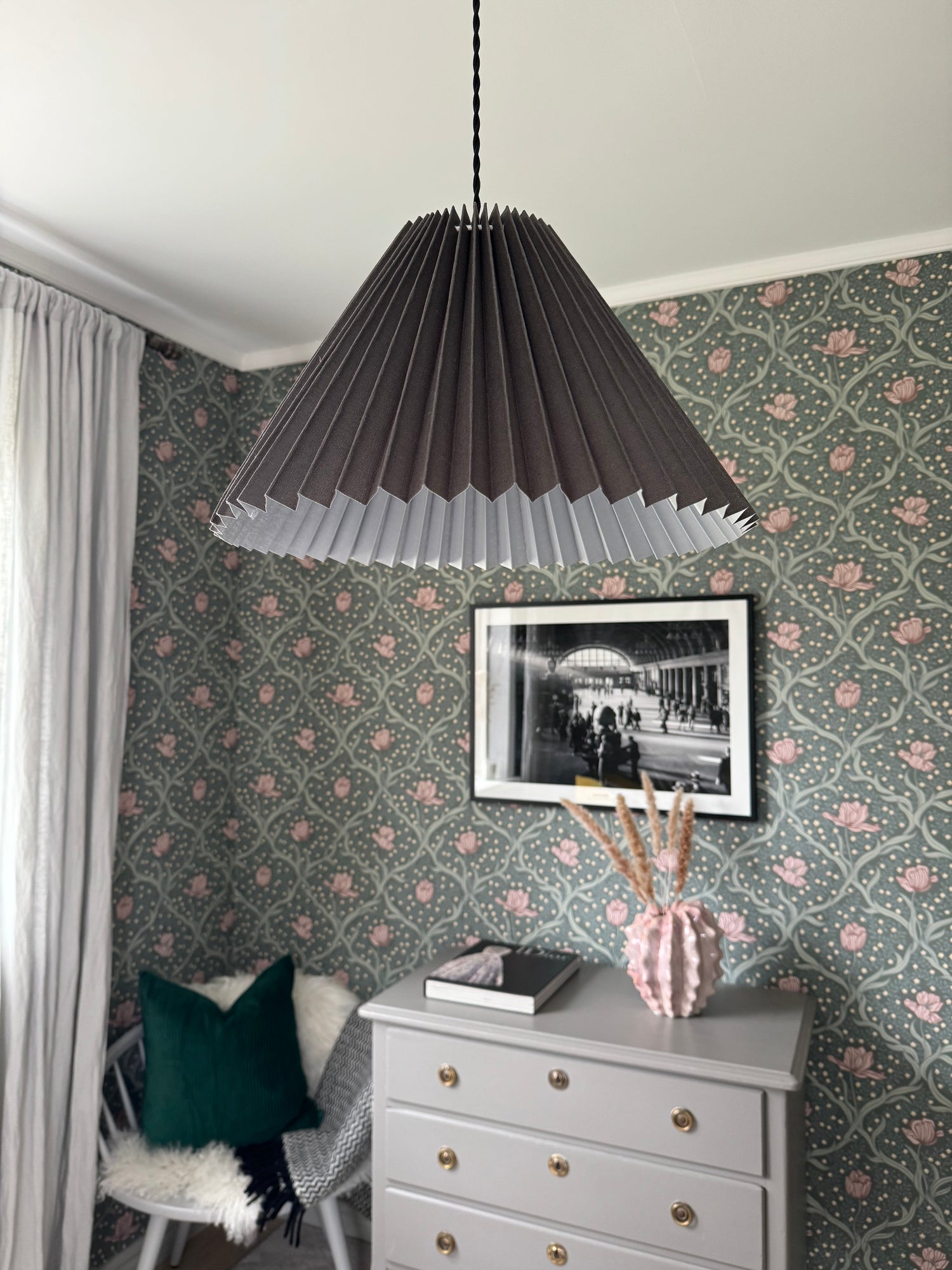 Plisserad Lampskärm tak - Mörkgrå