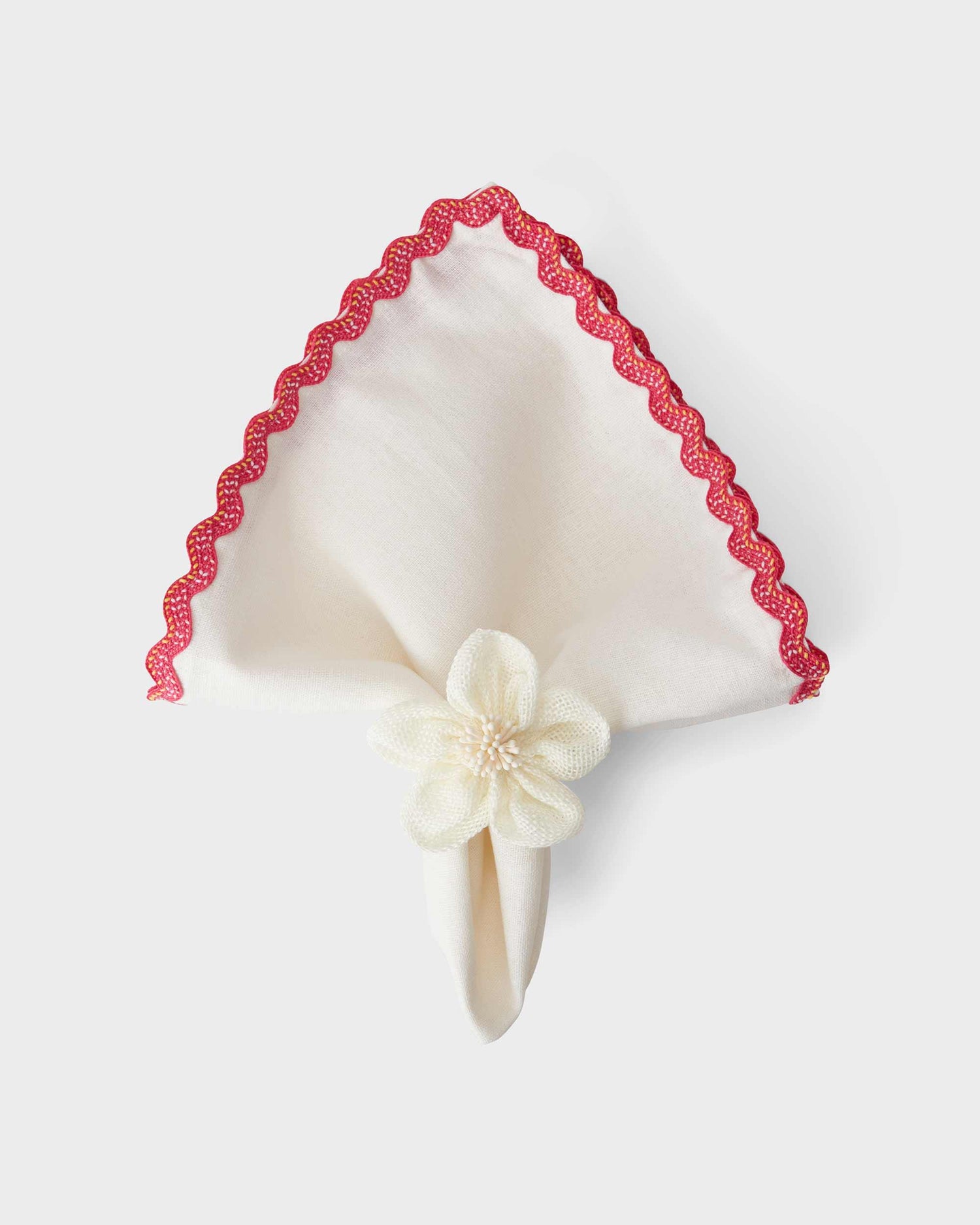Linen Napkin - Dark pink small ribbon - 40x40cm - Von Home