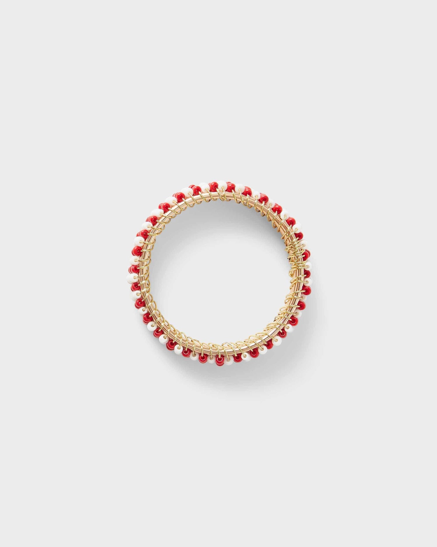 Napkin Ring - Red and White beads - Von Home