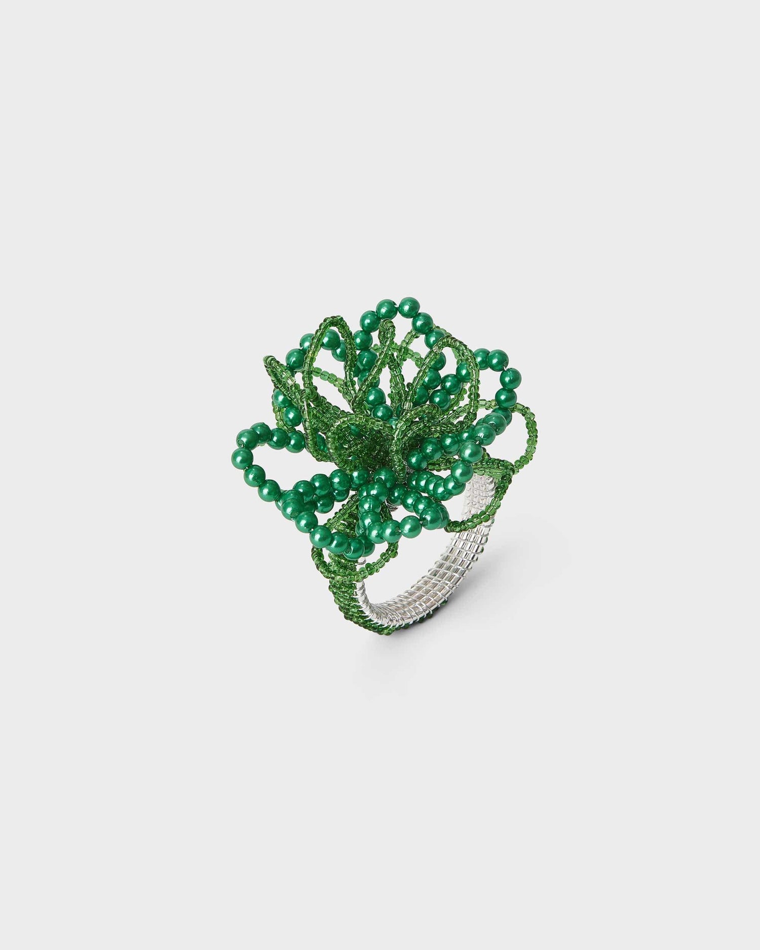Napkin Ring - Green beads Flower - Von Home