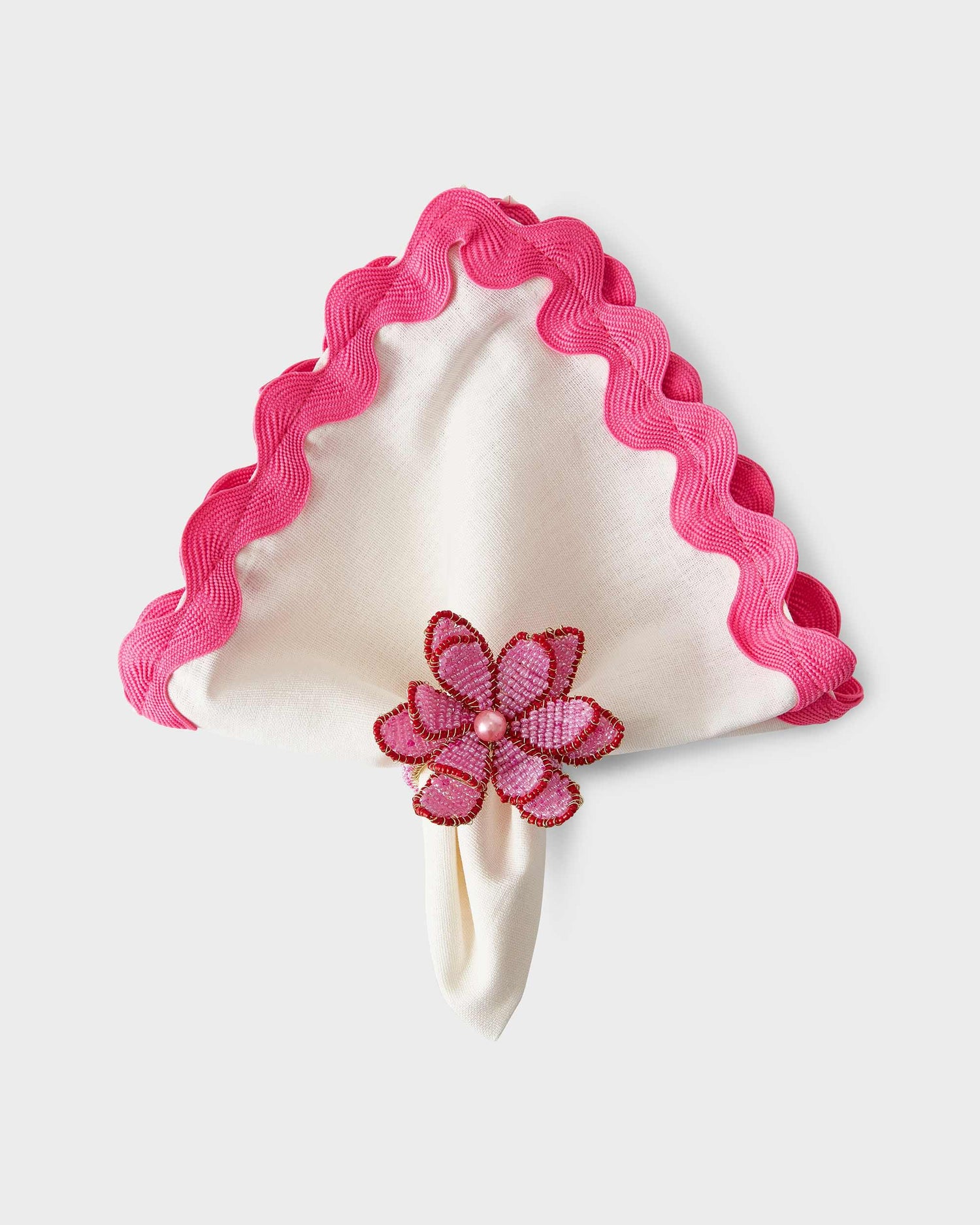 Linen Napkin - Pink ribbon - 40x40cm - Von Home