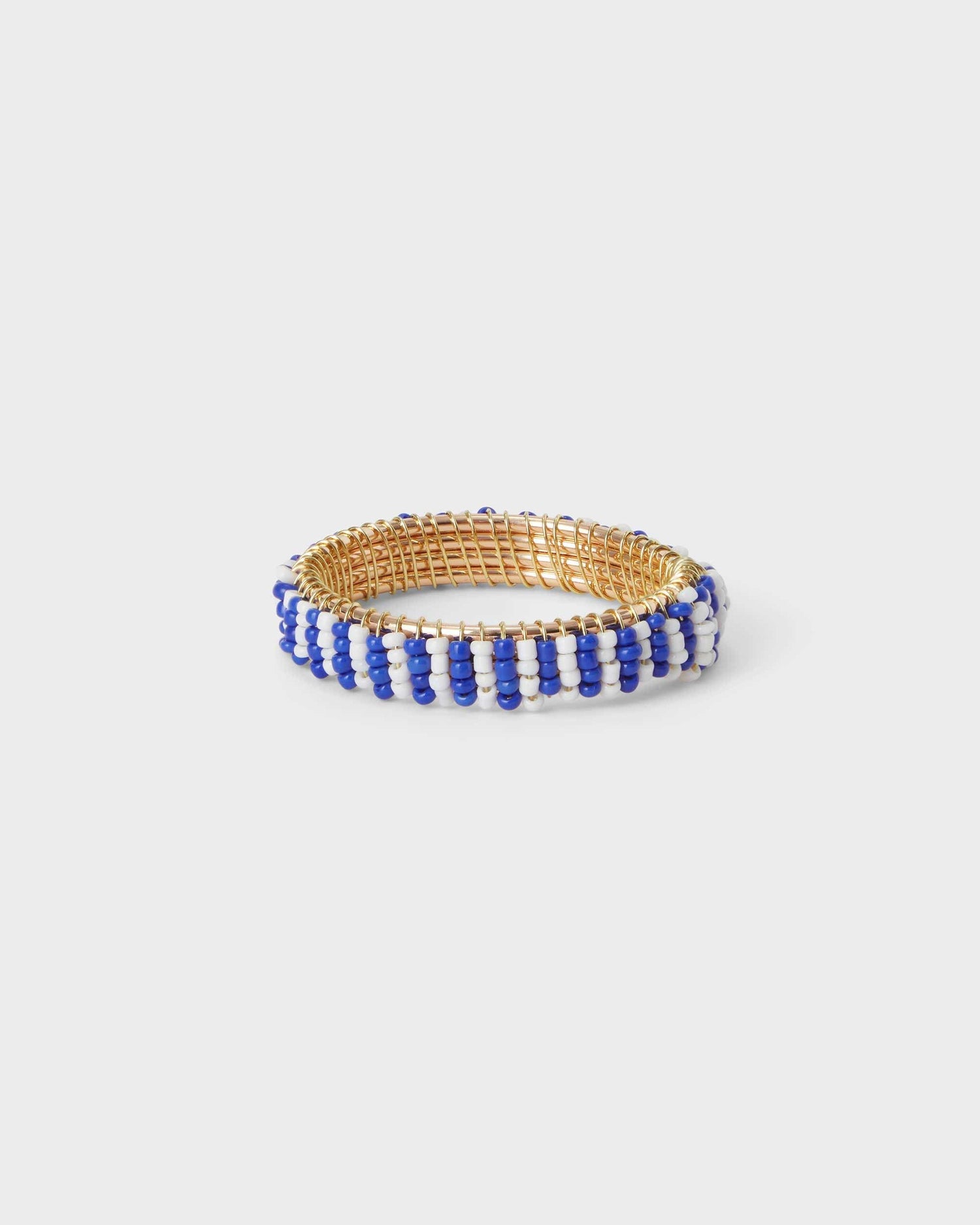 Napkin Ring - Blue and White beads - Von Home