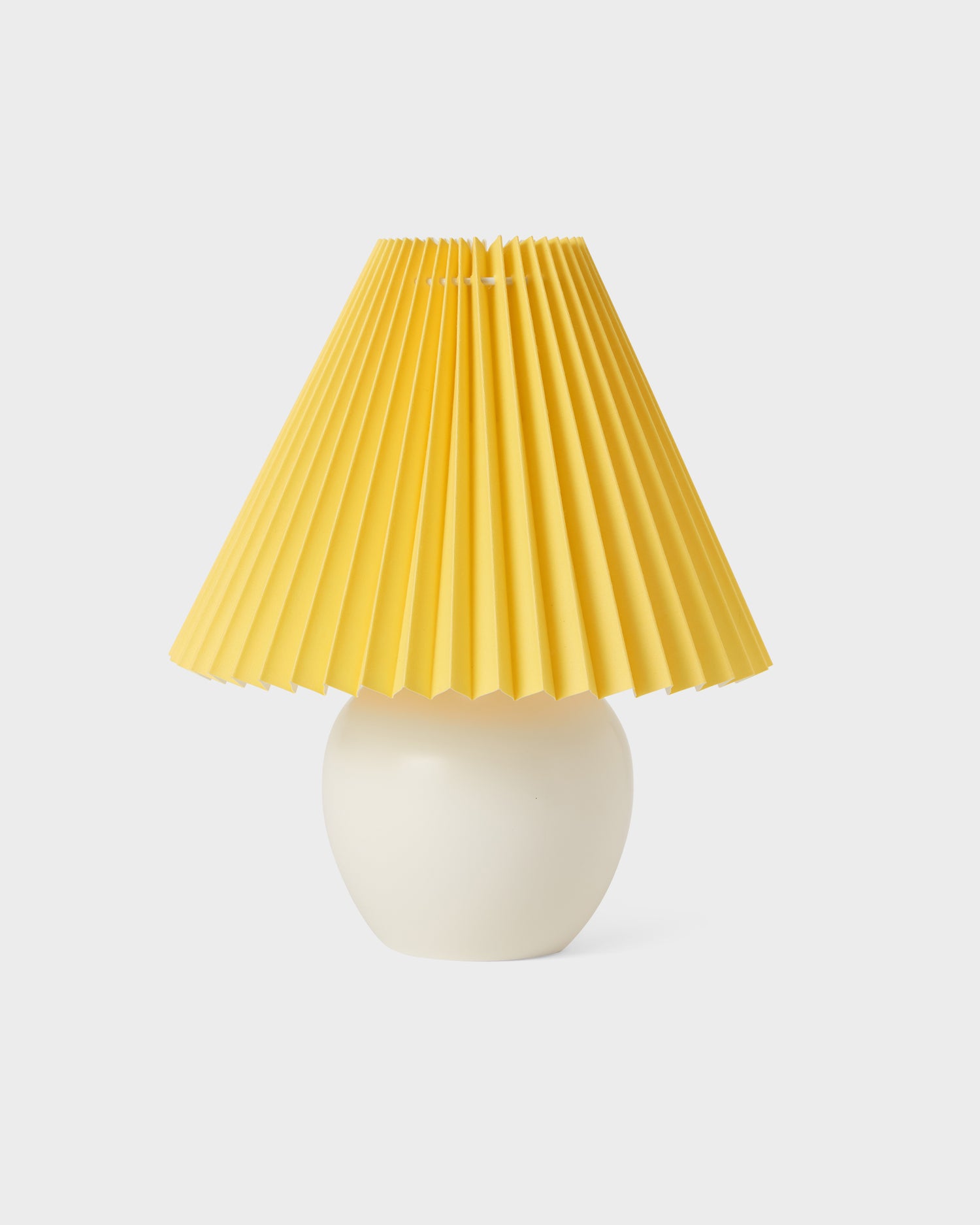 Plisserad lampskärm - Gul - 23 cm