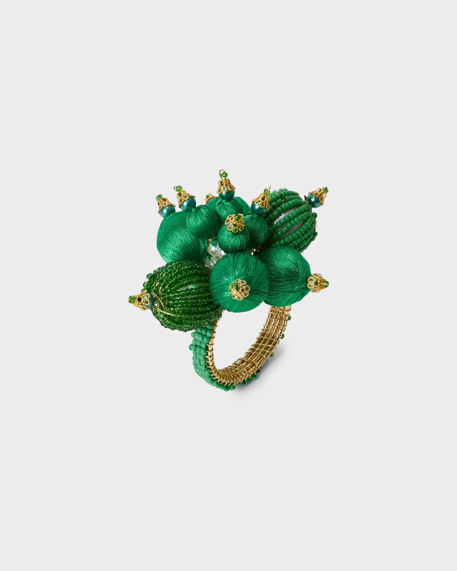 Napkin Ring - Bead ball design in Green