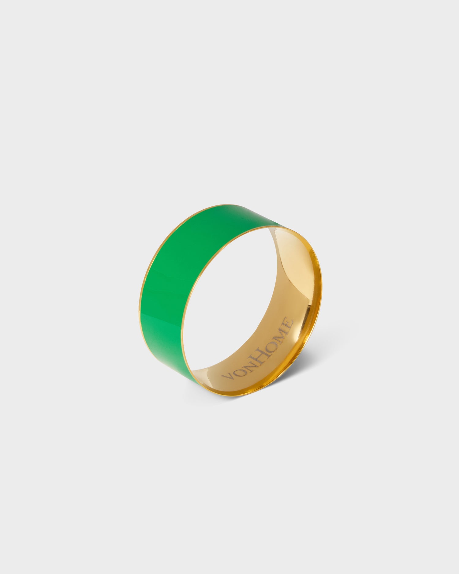 Green Enamel Goldplated Napkin Ring