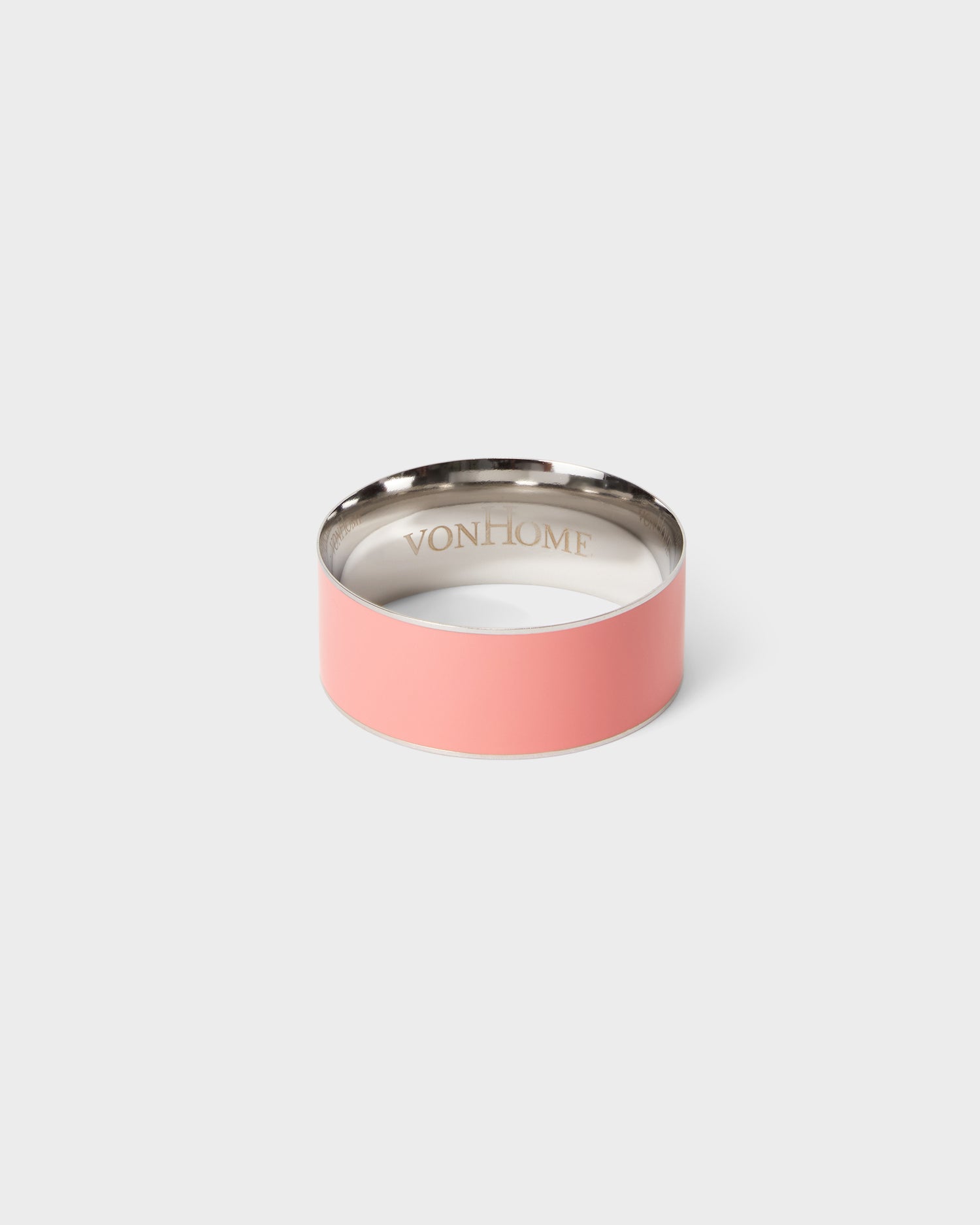 Pink Enamel Silverplated Napkin Ring