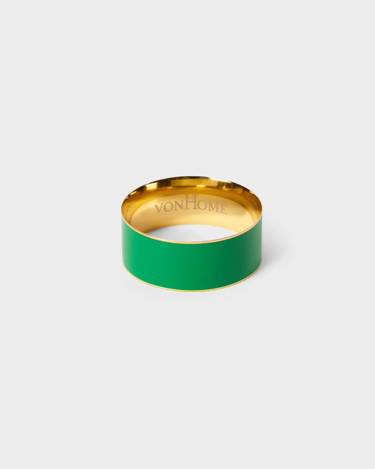 Green Enamel Goldplated Napkin Ring