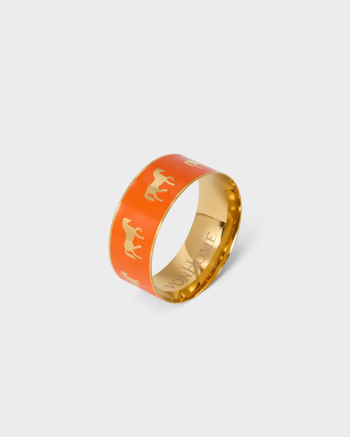 Orange Horse Enamel - Goldplated - Napkin Ring