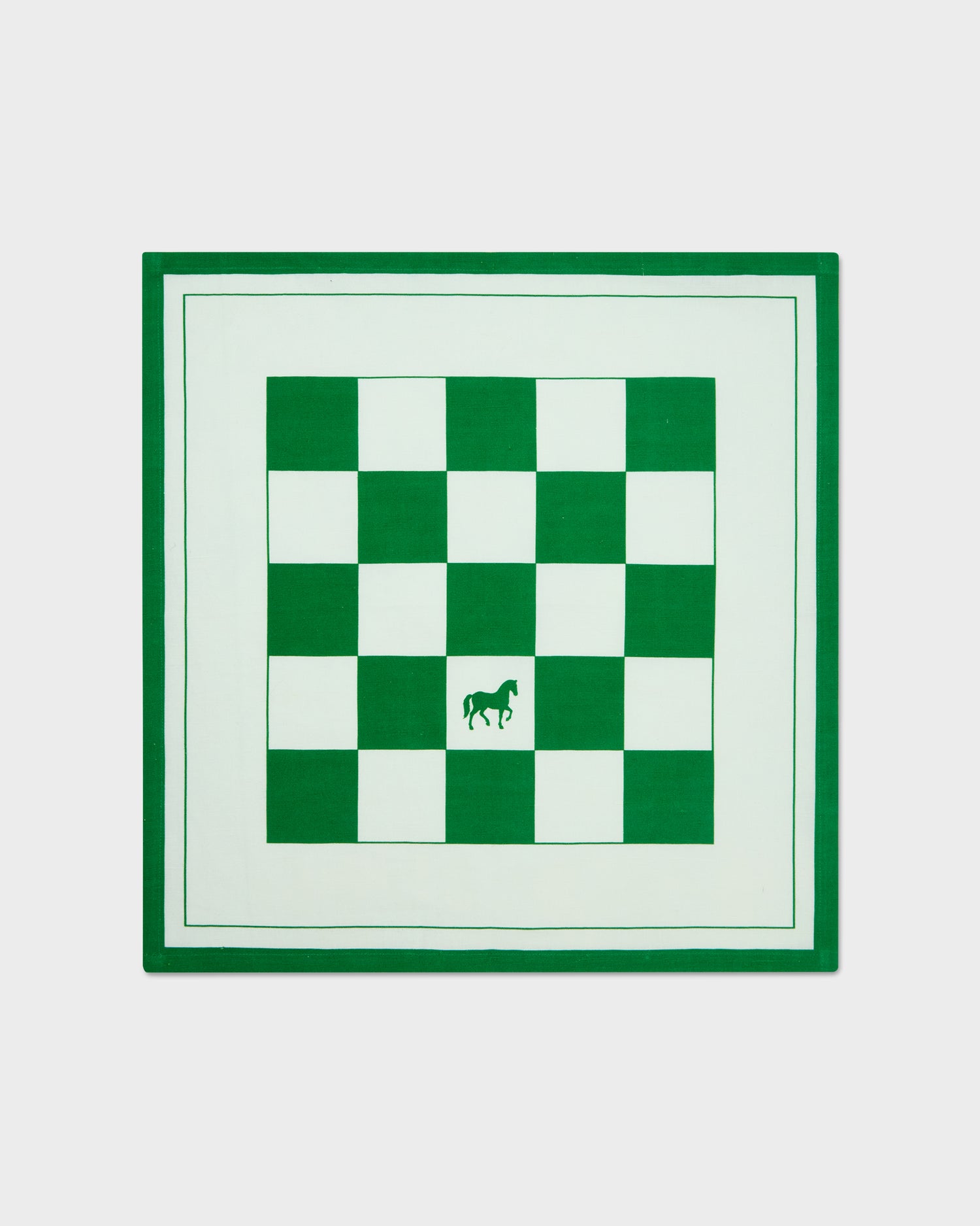 Schackrutig Hästservett - Linne 50x50 cm - Grön och Vit