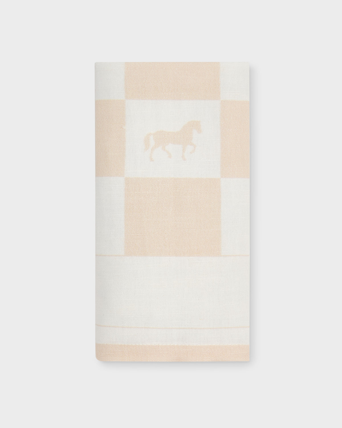 The Beige Horse Napkin - Linen 50x50 cm - White and Beige