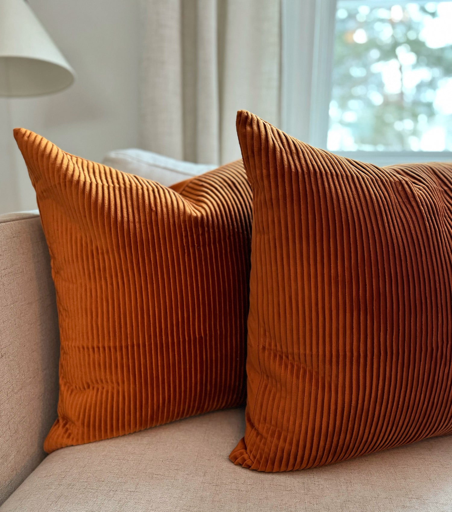 Orange velvet cushion covers - Von Home