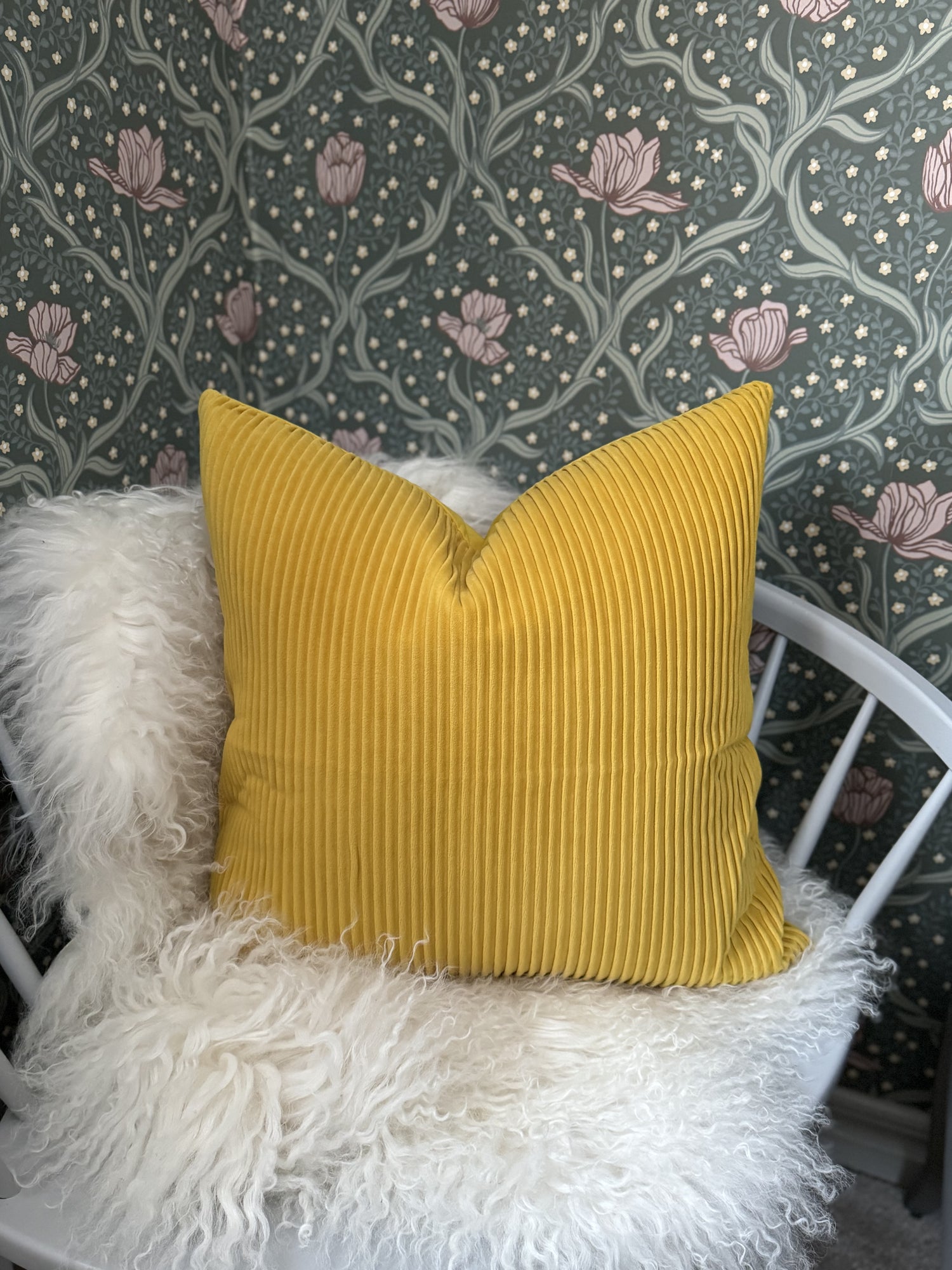Yellow Velvet cushion cover - Von Home