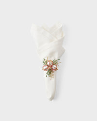 Napkin Ring - Christmas Gold & Red beads