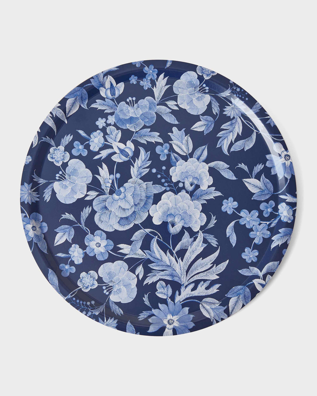 Tray - Blue Flowers Ø46cm - Von Home