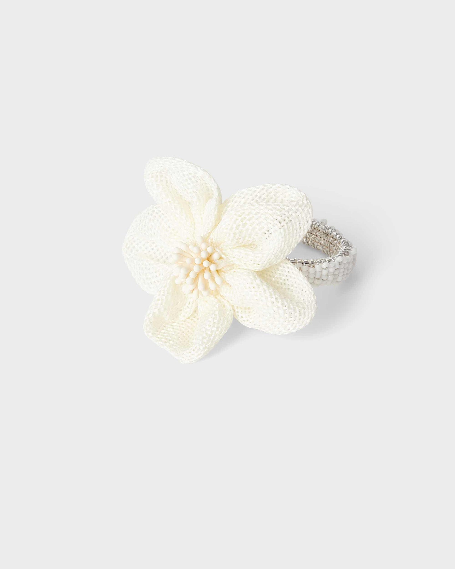 Napkin Ring - White Soft Flower - Von Home