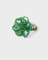 Napkin Ring - Green beads Flower - Von Home