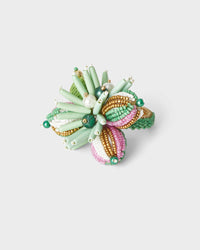 Napkin Ring - Bead ball design in Green/Pink/Gold - Von Home