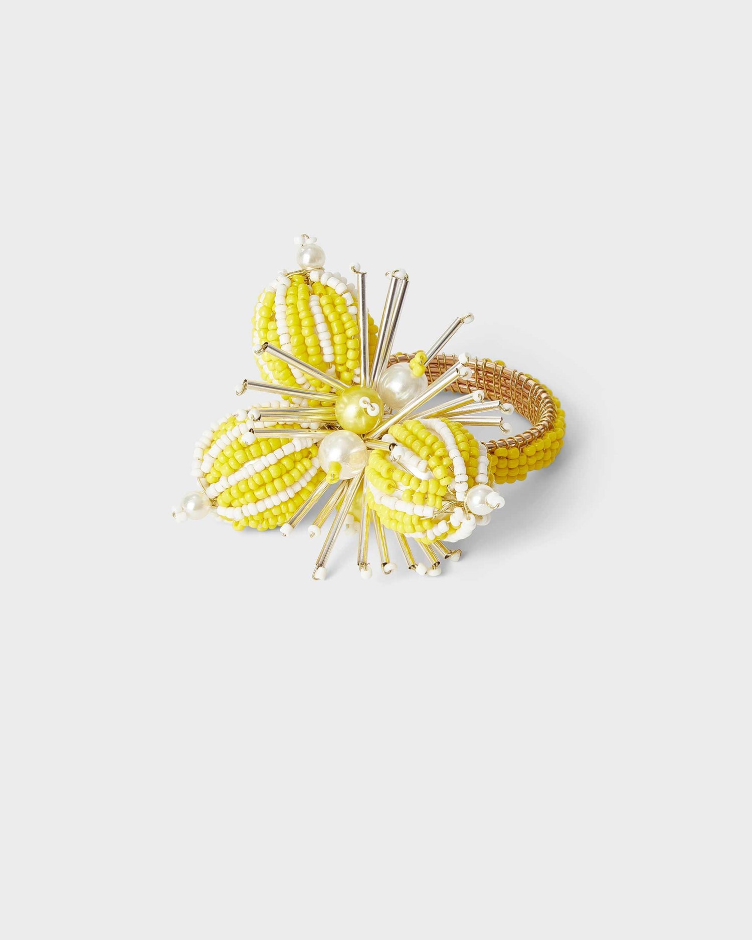 Napkin Ring - Bead ball design in Yellow - Von Home