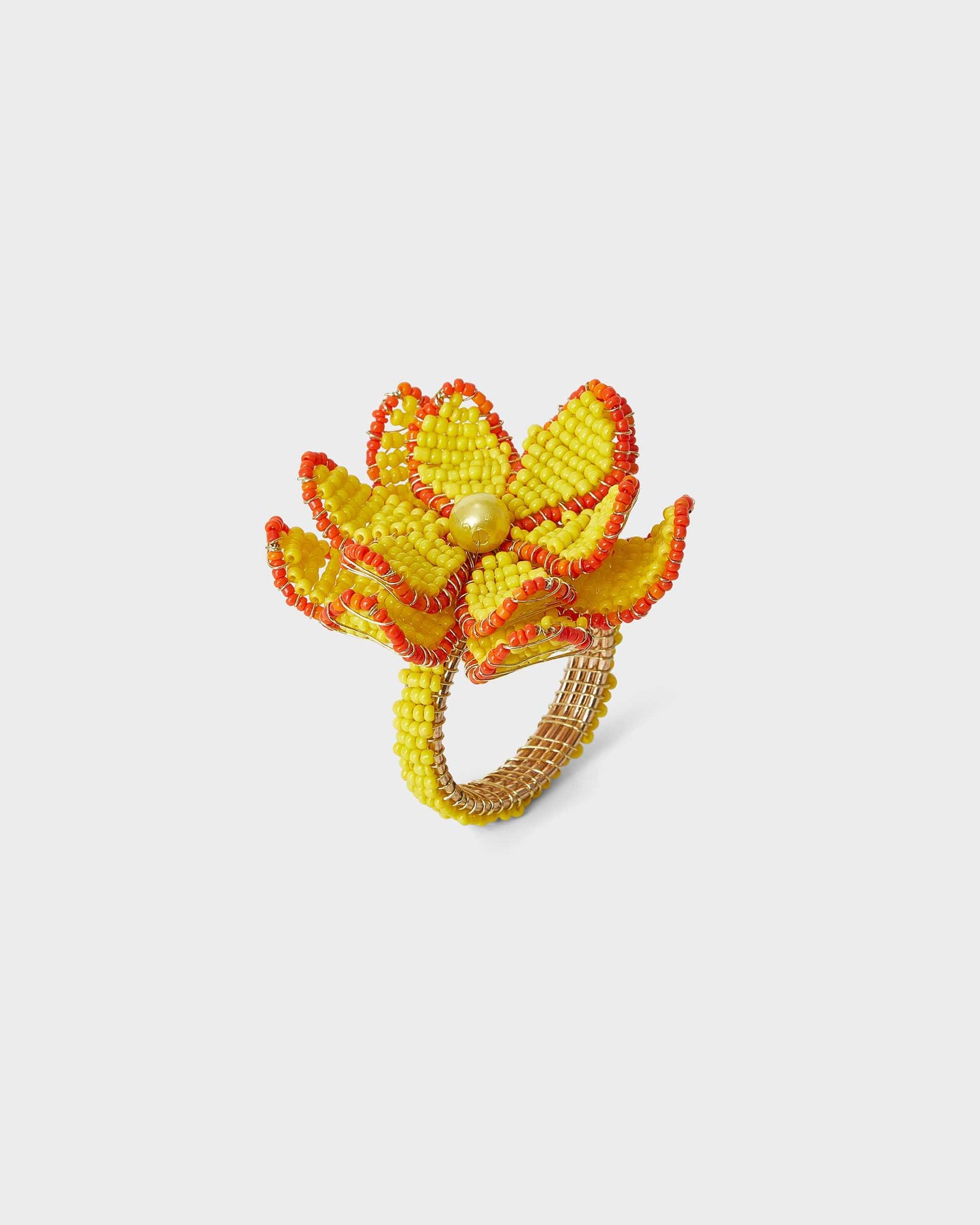 Napkin Ring - Yellow & Orange Flower - Von Home
