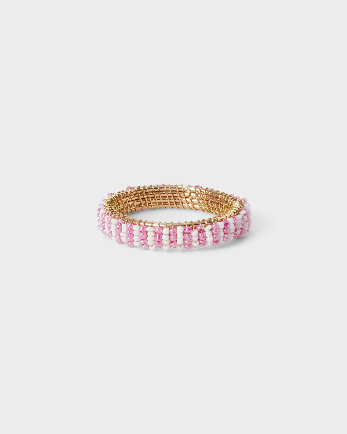 Napkin Ring - Pink and White beads - Von Home