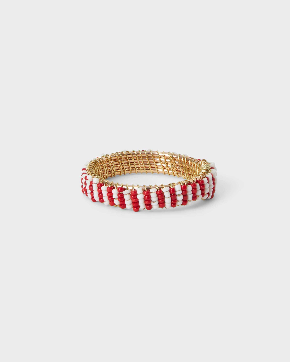 Napkin Ring - Red and White beads - Von Home