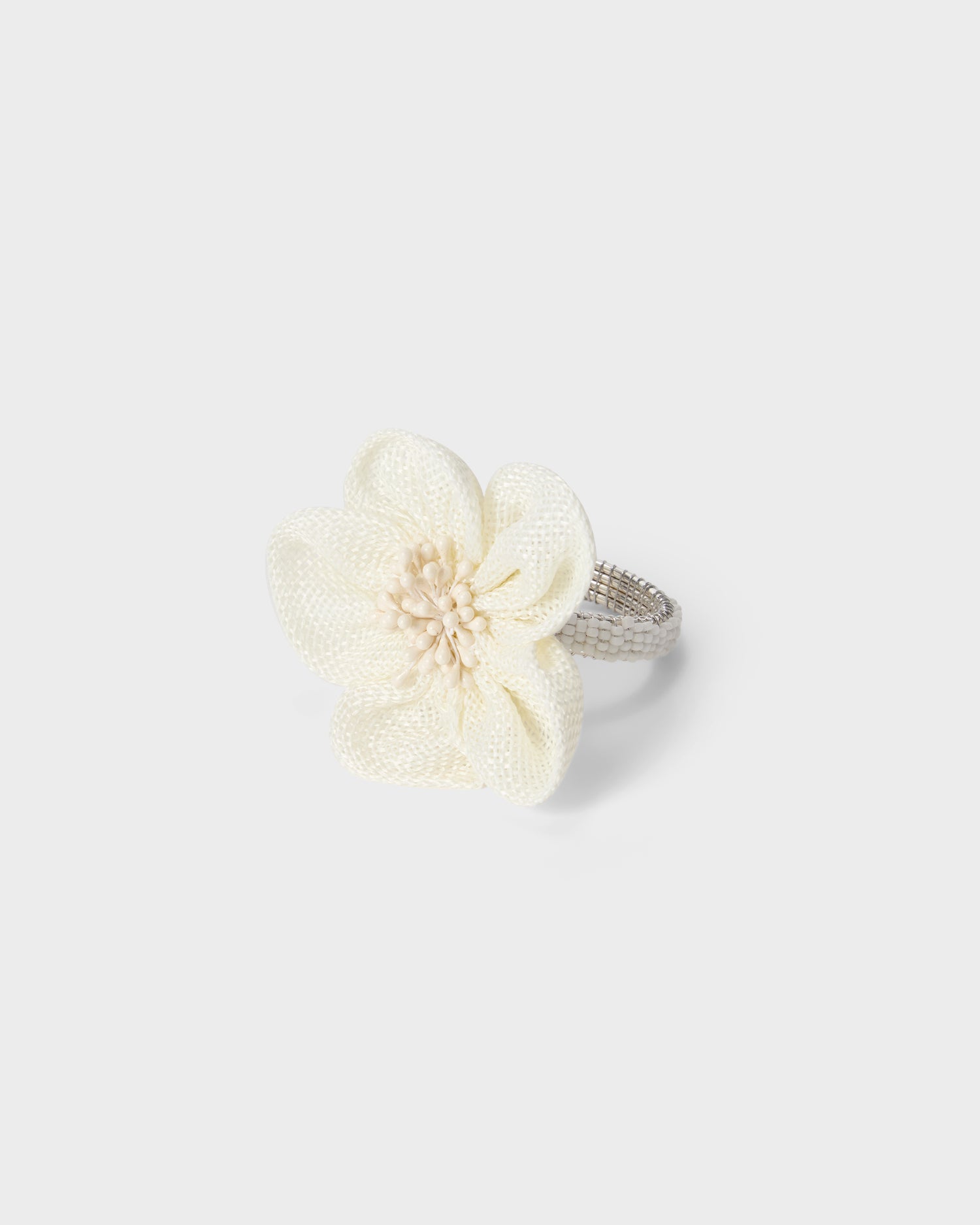 Napkin Ring - White Soft Flower