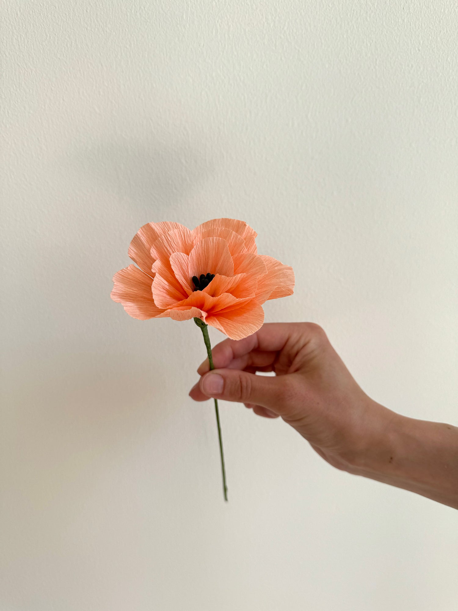 Light Orange Paper Flower - Handmade
