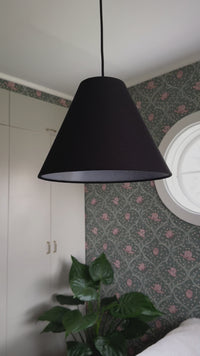 Lampskärm taklampa - Linne - Svart 32 cm