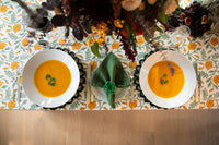 Von Home's Block Print Tablecloth - Yellow flowers